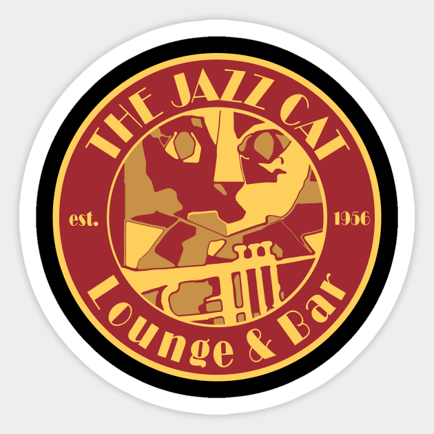 Vintage Jazz Club Art Deco Style Sticker by jazzworldquest